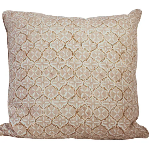 Walter rust block print feather cushion