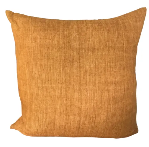 Rust orange linen poly cushion 