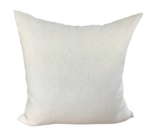 Cream plain linen feather cushion