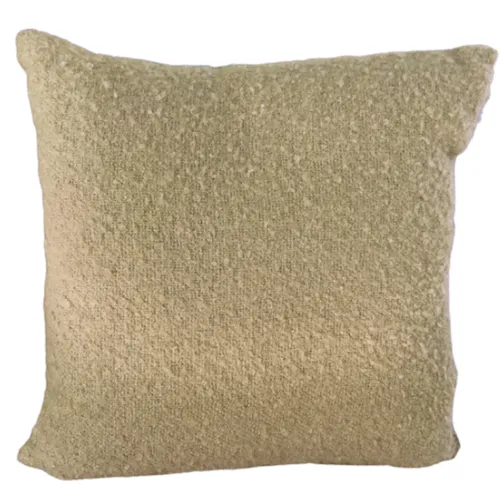 Brown boucle poly cushion