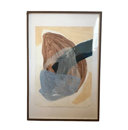 Brown Navy Abstract Wall Art