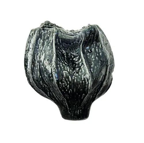 Green Ceramic Hand Made Wavy Vase