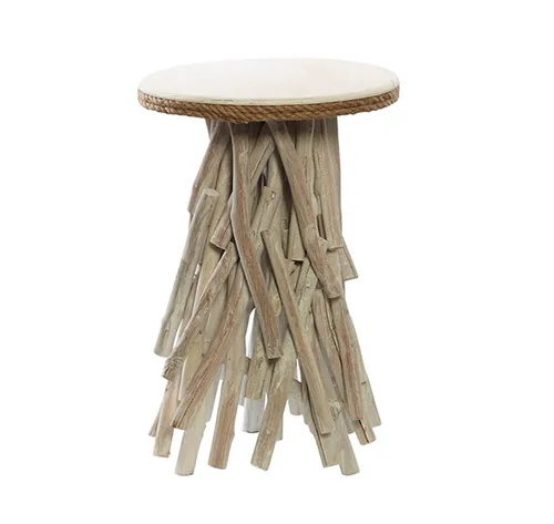 Driftwood round side table