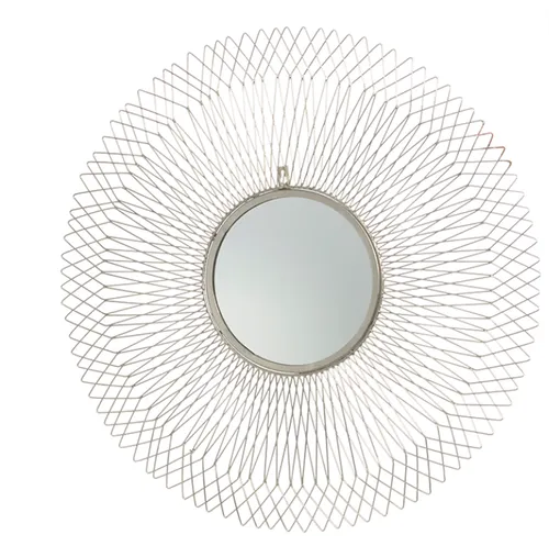 Silver metal wire mirror