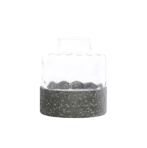 Dark grey concrete glass lantern wide