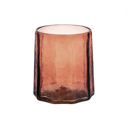 Glass Octagonal Rust Vase Small