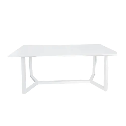 White Wooden Rectangle Dining Table