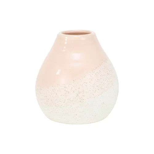 Ceramic pink & sand vase small