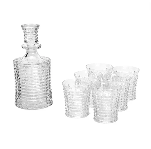 Decanter ribbed & tumbler set