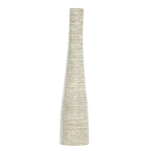 Ceramic etched grey tall skinny vase medium