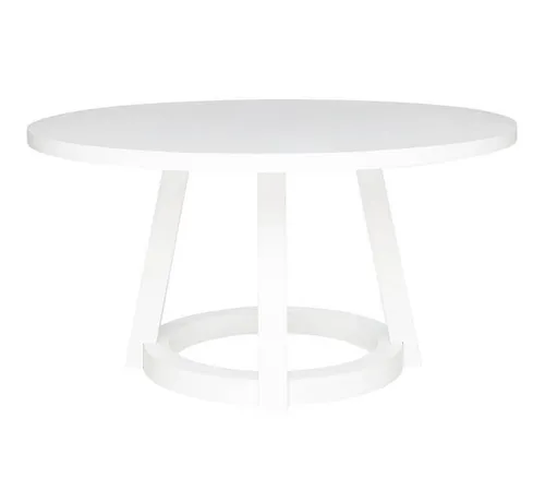 Dining Table White Wood Round Large