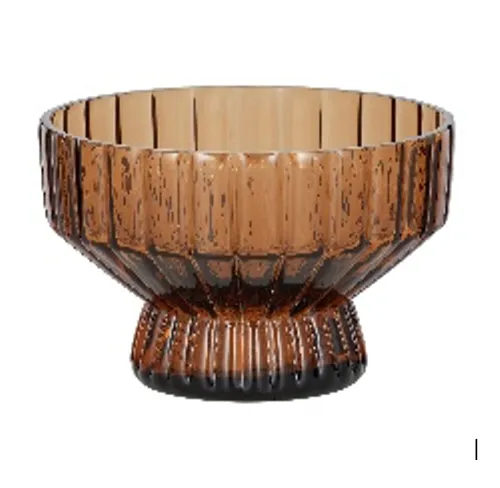 Taytum Glass Footed Bowl Amber