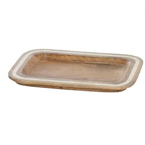 Mango Wood Rectangle Inlay Tray Small