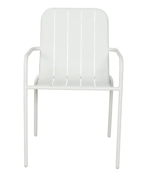 Beige Metal Outdoor Dining Chair