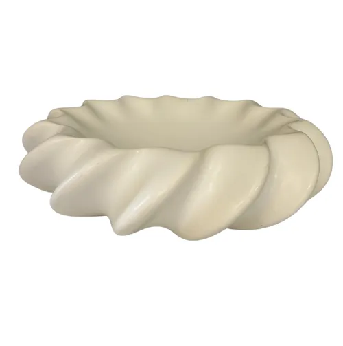 Ceramic Wave Bowl Cream Large