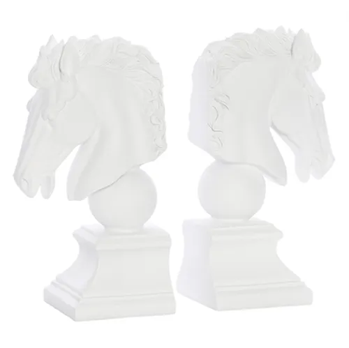 White horsehead bookends