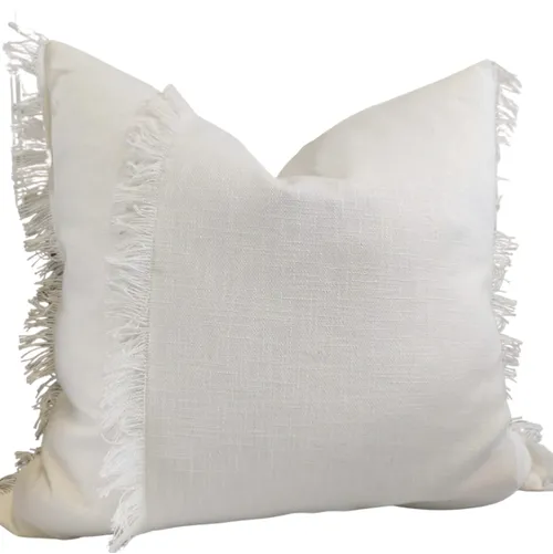White Tranquil Heavy Weight Linen Cushion