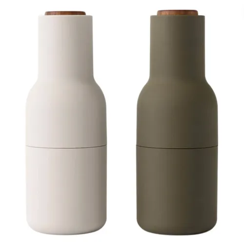 Green / Beige Salt & Pepper Grinder Set 2