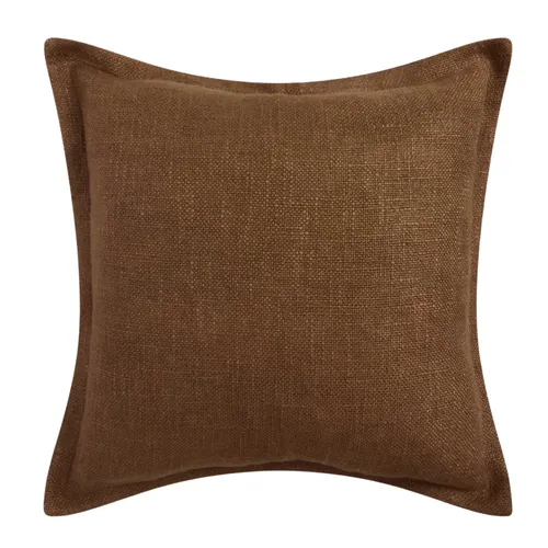 Brown Woven Linen Cushion