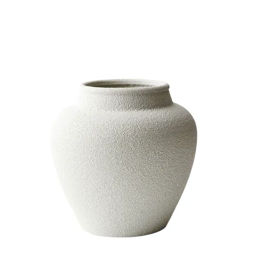 Ceramic cream odisee vase medium