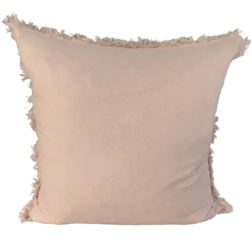 Pink frill linen feather cushion