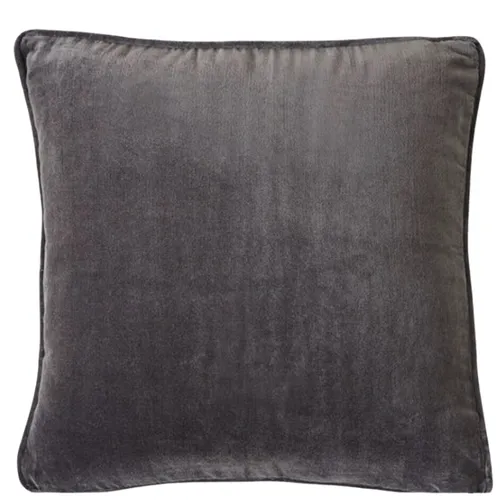 Grey dark velvet poly cushion