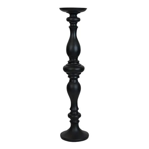 Black Resin Candle Holder Large