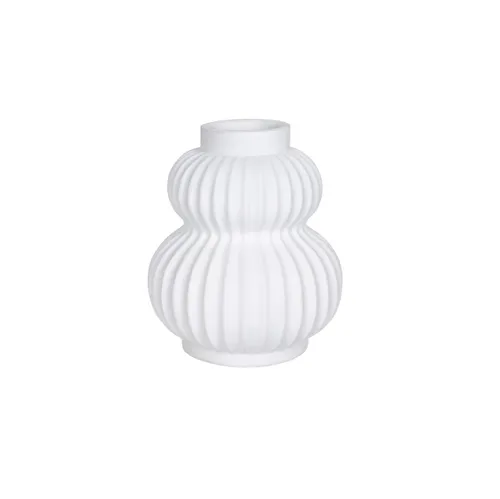 White Resin Ribbed Urchin Vase Small