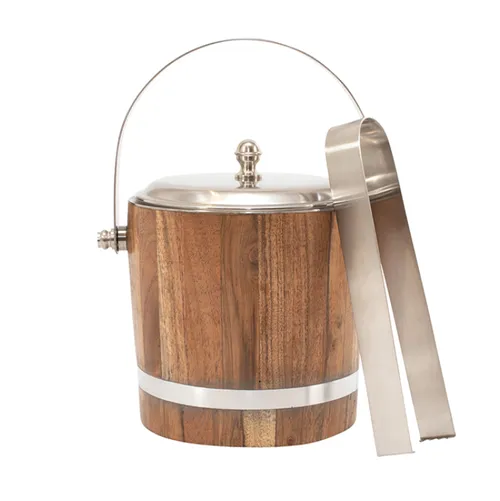 Ice bucket acacia & nickel