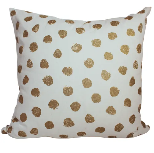 Gold dot feather cushion