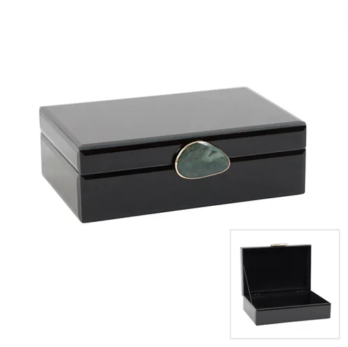 Black & Emerald Stone jewel box