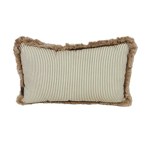 Outdoor Beige Stripe Fringe Lumber Cushion 