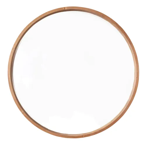 Oak Look Round Mirror 90cm