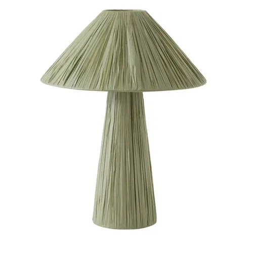 Sage Paper Raffia Lamp