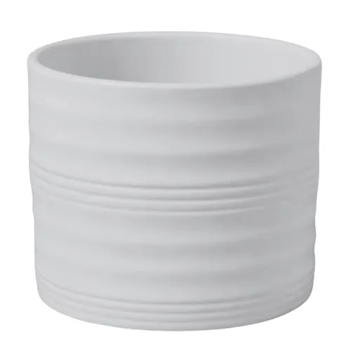 White Ceramic Stripe Pot X-Small