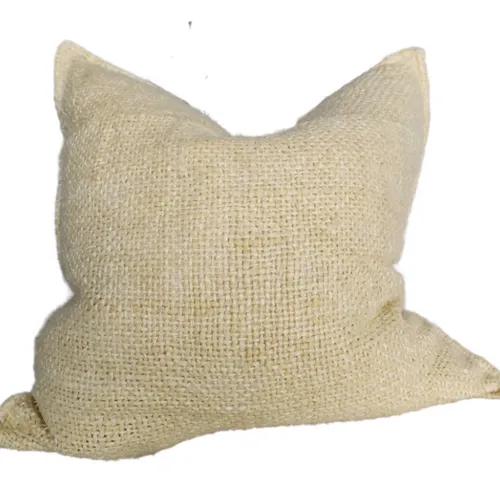 Lemon Hand Loomed French Linen Feather Cushion