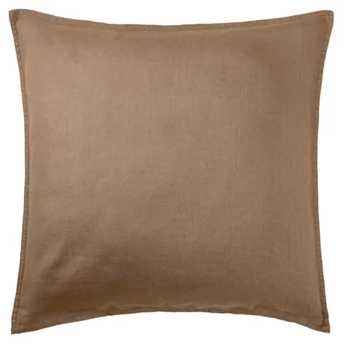 Rust brown linen feather cushion