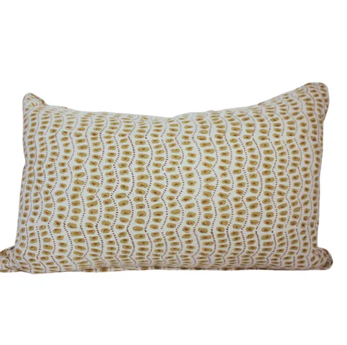 Walter mustard / red spot block print feather lumber