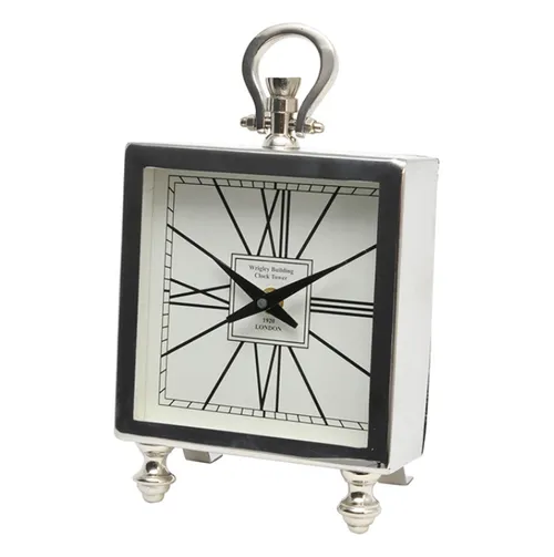 Desk clock- nickle square fob clock