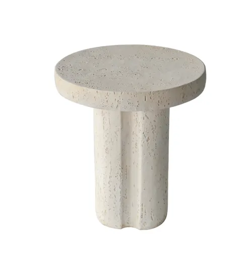 Utah Travertine Grove Round Side Table