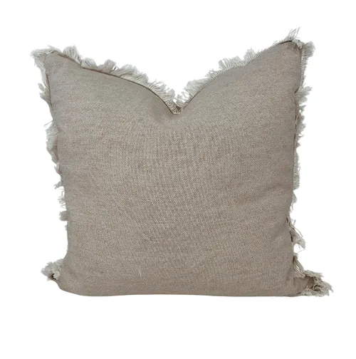 Light Natural Fringe Cushion