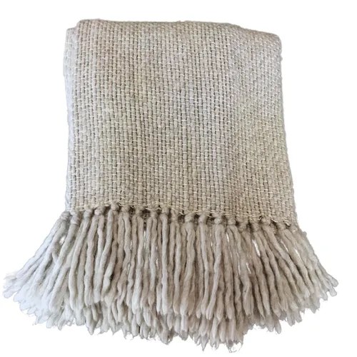 Light grey fringe throw