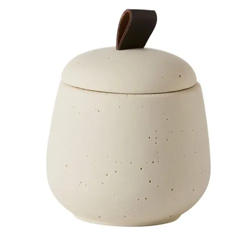 Cream Brown Cotton Bud Holder