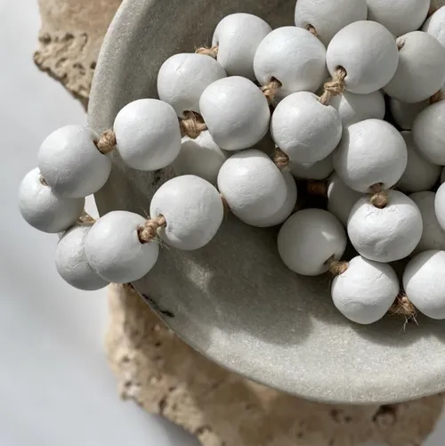 Clay bead white garland
