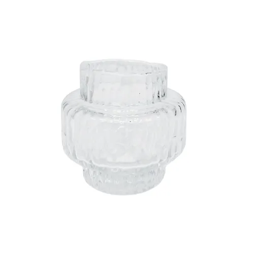 Clear Glass Rippled Vase
