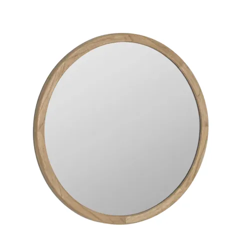 Mindi round wood mirror 80cm