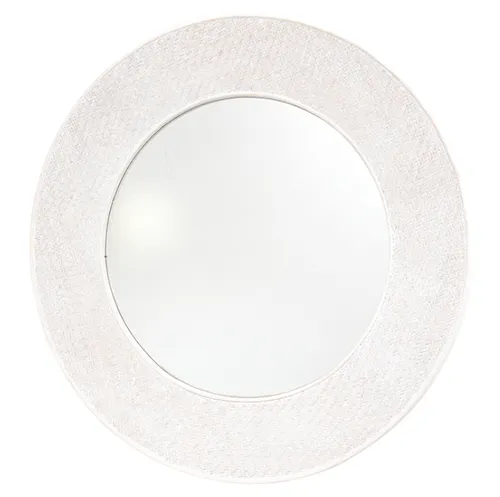 Bamboo Whitewash Round Mirror 100cm