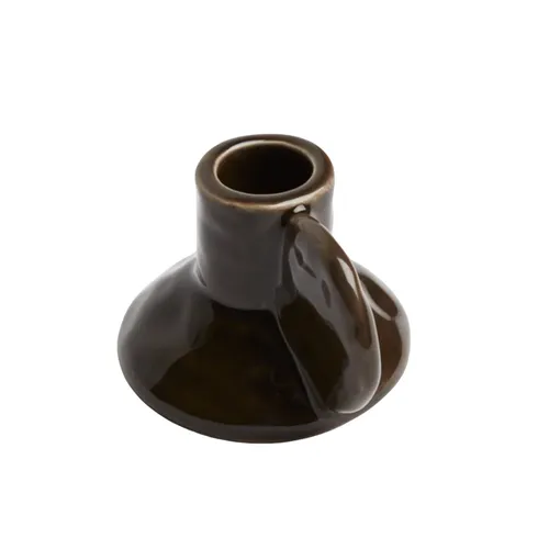 Brown Ceramic Taper Candle Holder