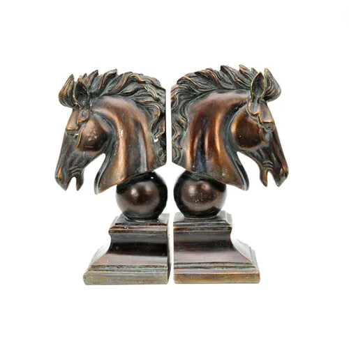 Resin Bronze Horse Head Bookends