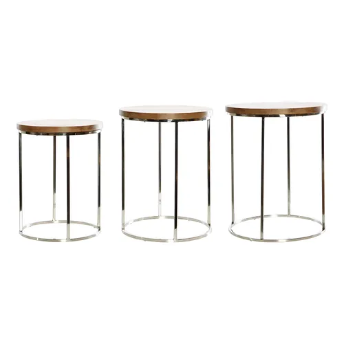 Mango wood metal frame round across table